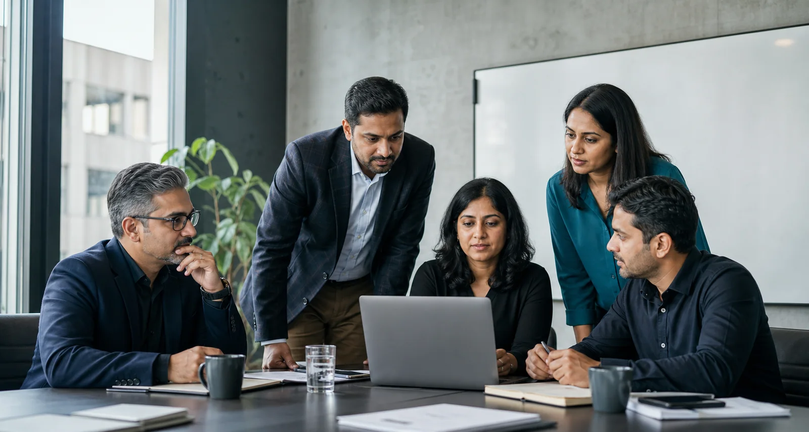 Indian business leaders working through a strategy discussion